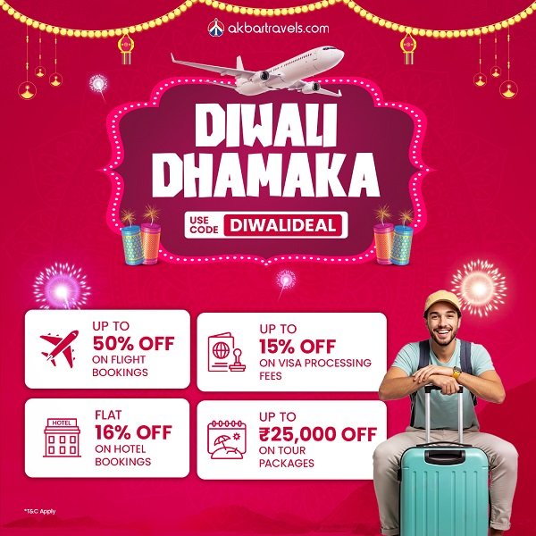 Akbar Travels Launches 'Diwali Dhamaka Deals 2025' with Big Savings up to Rs. 25,000 23 33475 diwalid cth8JM